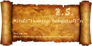 Mihálkovics Sebestyén névjegykártya